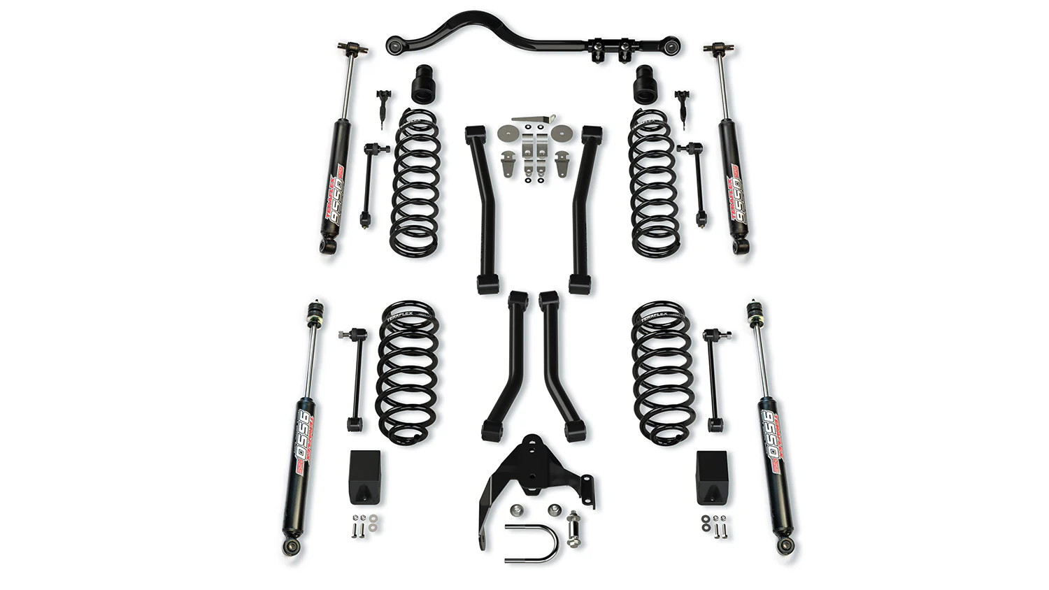 07-18 Wrangler JK 2 Door 3 Inch Suspension System w/ 4 Sport Control Arms & 9550 VSS Twin-Tube TeraFlex - 1256223 - TeraFlex