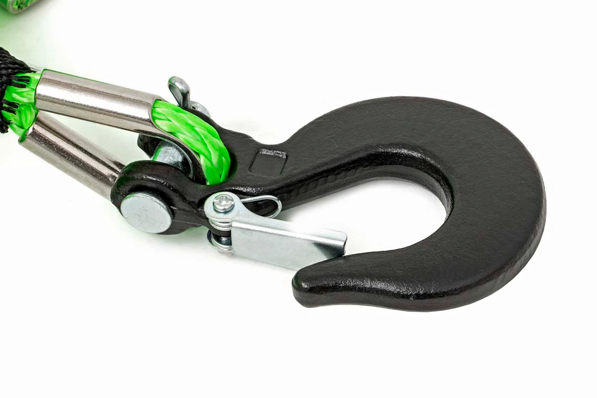 1/4 Inch Synthetic Rope 85 Feet Rated Up to 16,000 Lbs 3/8 Inch Includes Clevis Hook and Protective Sleeve UTV, ATV Green Rough Country - RS142 - Image 4