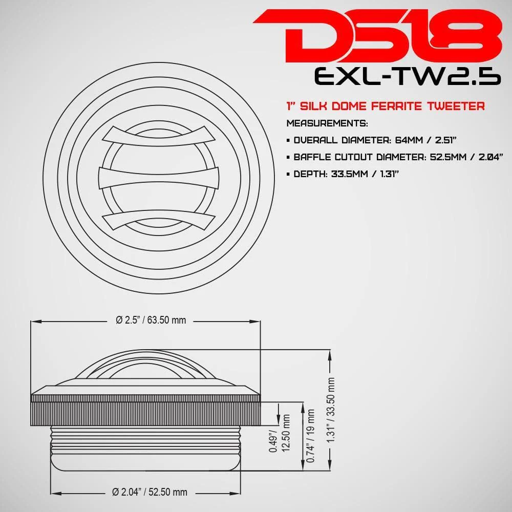 1 Inch VC Aluminum Silk Dome Tweeter 100 Watts DS18 - TW2.5 - Image 6
