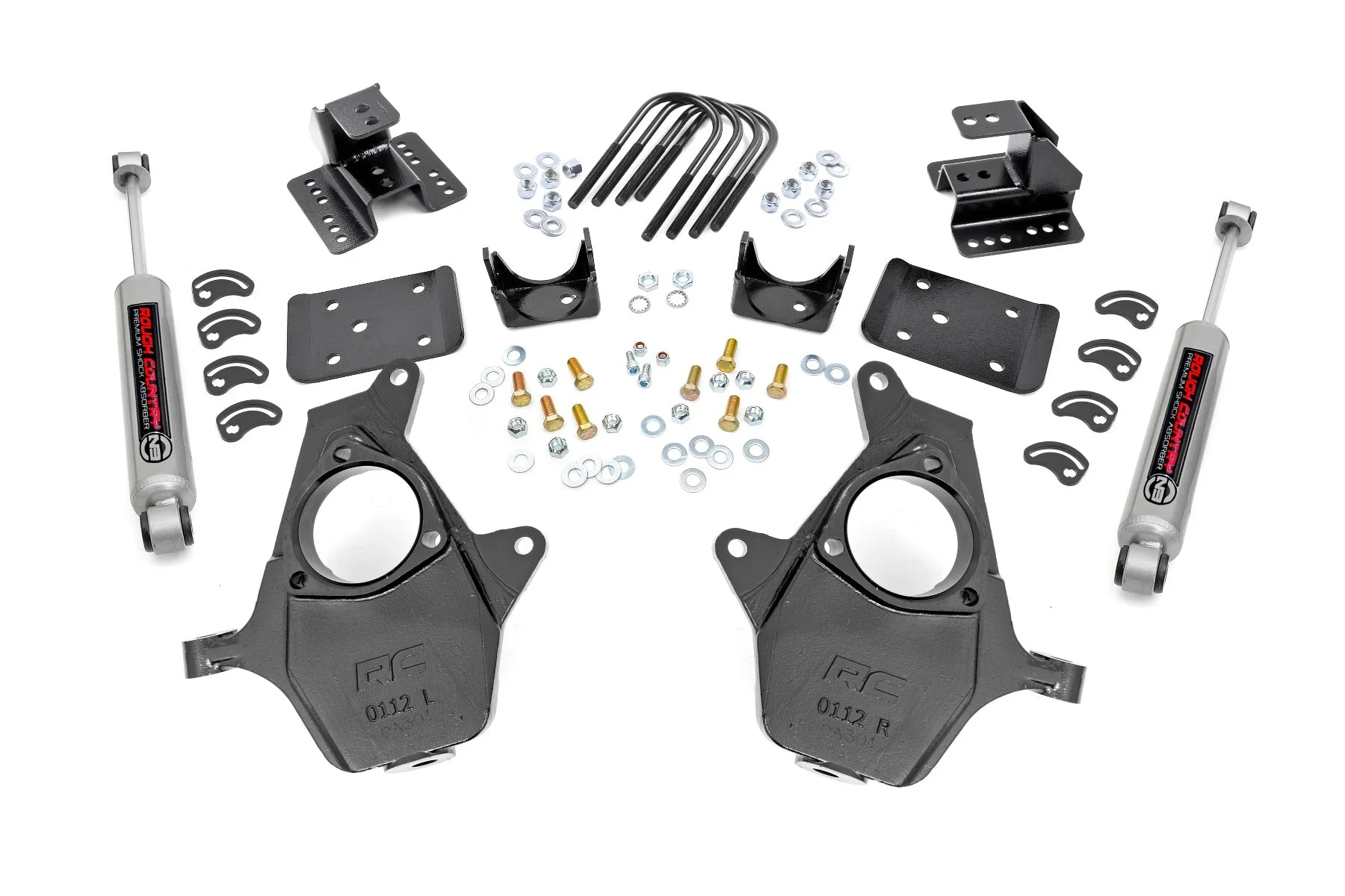 2 Inch Front Lowering Kit 4 Inch Rear Lowering Alum/Stamped Knuckle 14-18 Chevy/GMC 1500 Rough Country - 71630 - Image 5