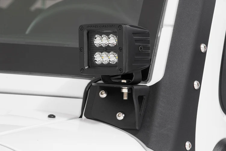 2 Inch Square Cree LED Lights Pair Black Series, Spot Beam Rough Country - 70903BL - Image 2