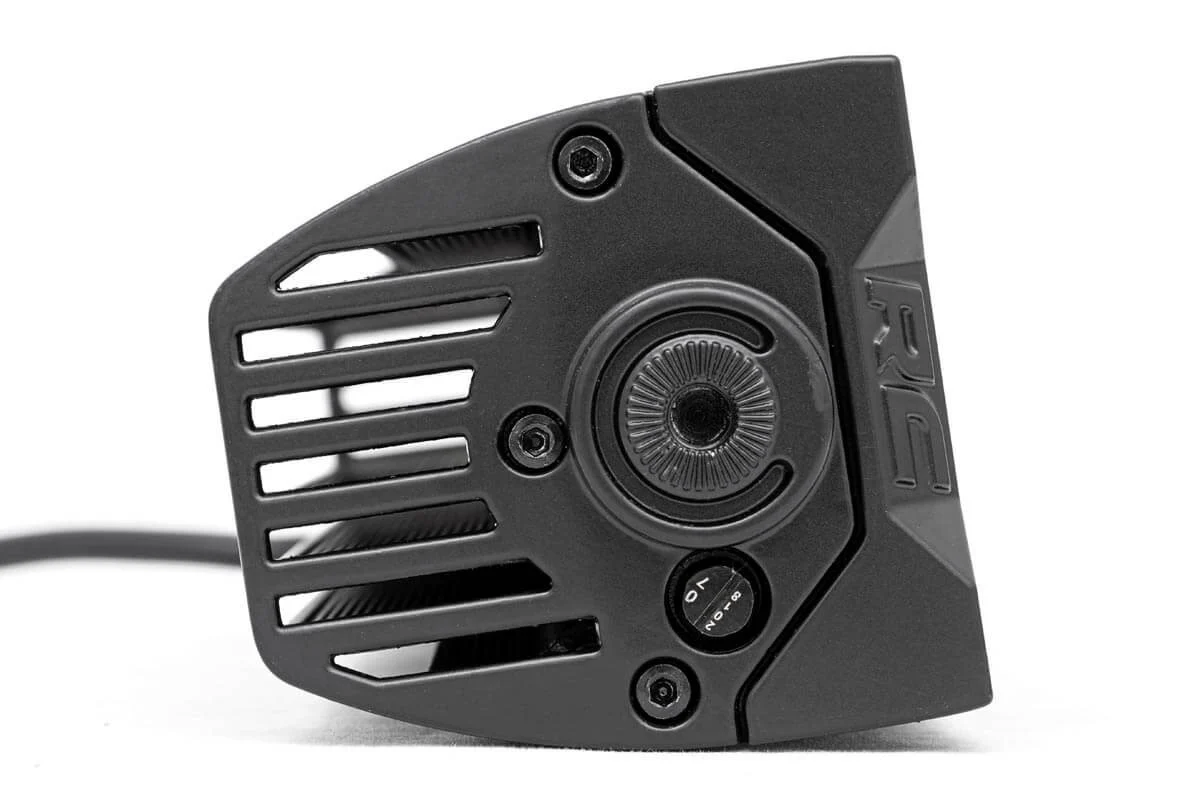 2 Inch Square Cree LED Lights Pair Black Series w/Amber DRL Rough Country - 70903BLKDRLA - Image 3