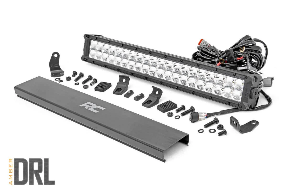 20-inch Cree LED Light Bar Dual Row Chrome Series w/ Amber DRL Rough Country - 70920DA - Image 5