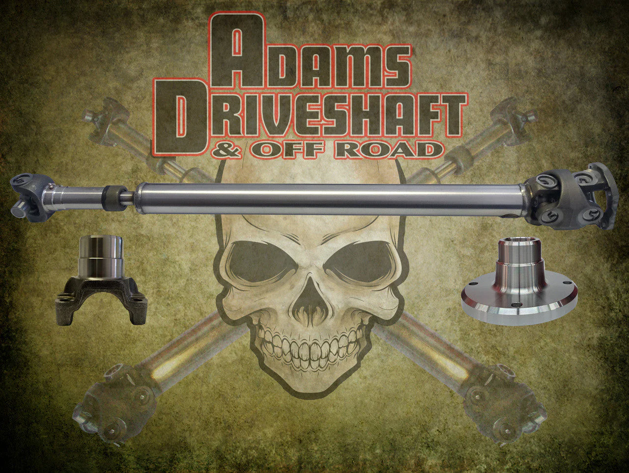 2018-Present Jeep Wrangler JL Rear 1350 Solid CV Driveshaft 2 Door Rubicon Pinion Yoke Style Adams Driveshaft - ASDJL-1350R-S2D-RUB