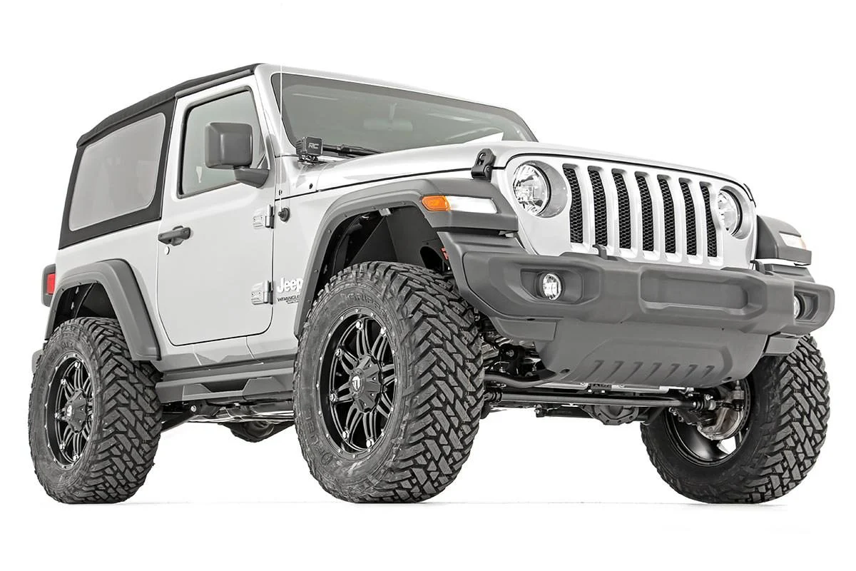 3.5 Inch Jeep Suspension Lift Kit Vertex Reservoir Stage 2 Coils & Control Arm Drop 18-20 Wrangler JL Rubicon-2 Door Rough Country - 90550