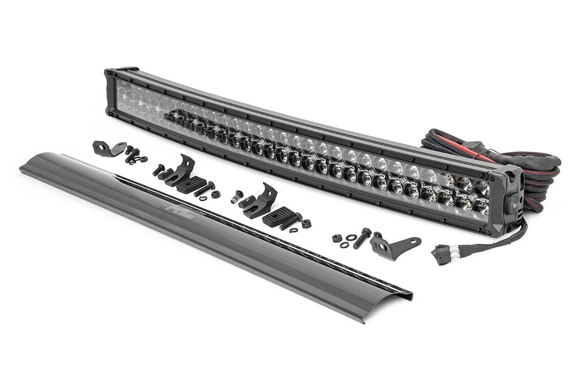 30 Inch Curved CREE LED Light Bar Dual Row Black Series w/Cool White DRL Rough Country - 72930BD