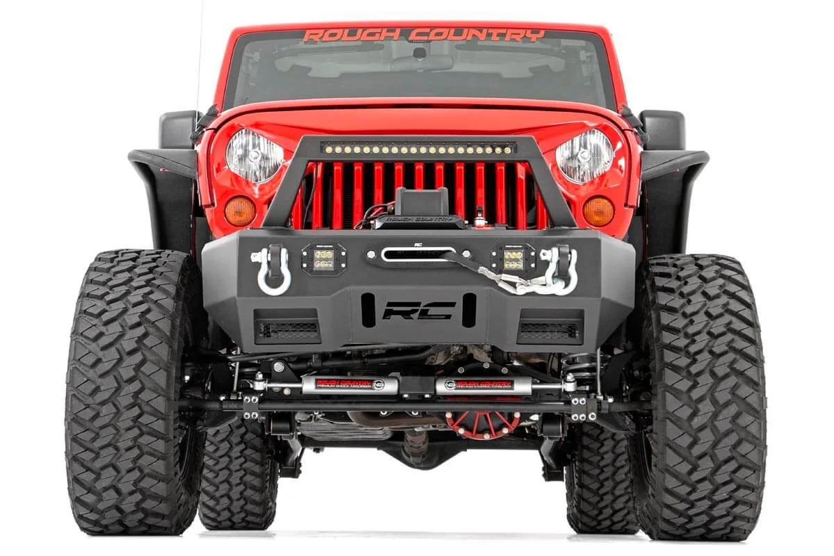 4.0 Inch Jeep Long Arm Suspension Lift Kit w/ Vertex Adjustable Reservoir Shocks 07-11 Wrangler JK 4-door Rough Country - 78550A - Image 3