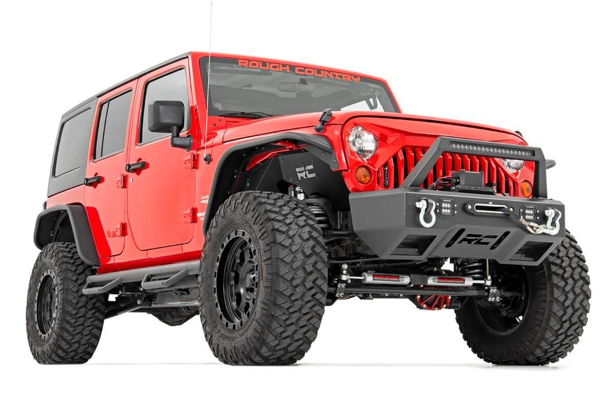 4.0 Inch Jeep Long Arm Suspension Lift Kit w/ Vertex Adjustable Reservoir Shocks 12-18 Wrangler JK 4-door Rough Country - 78650A - Image 2