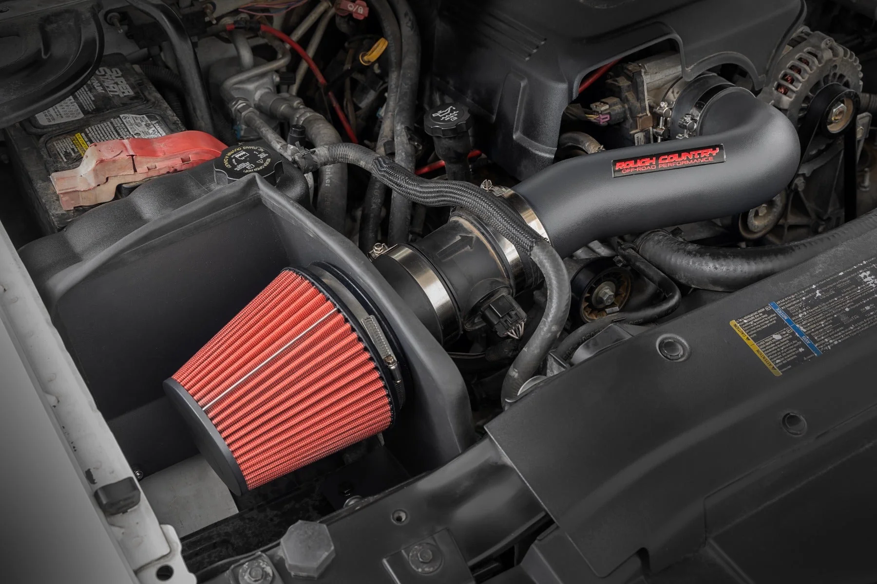 4.8L/5.3L/6.0L Cold Air Intake Kit Chevy Silverado 1500 (07-08) Without Pre-Filter Bag Rough Country - 10475 - Image 4