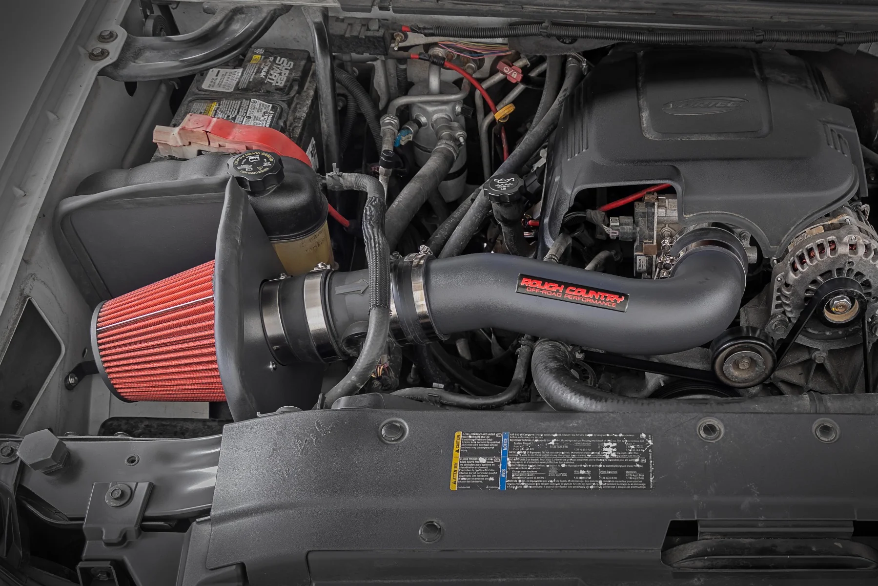 4.8L/5.3L/6.0L Cold Air Intake Kit Chevy Silverado 1500 (07-08) Without Pre-Filter Bag Rough Country - 10475 - Image 7