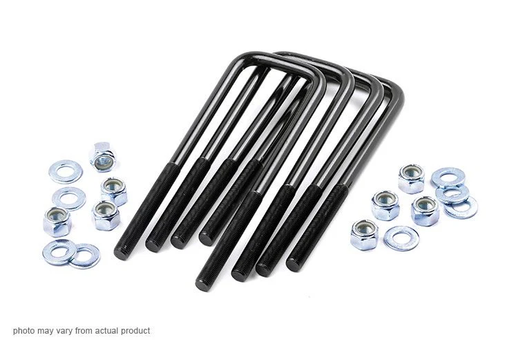 5/8 Inch Square U Bolts 2.625 x 16.0 E Coated Black Corrosion Resistant Set of 4 Rough Country - 7665