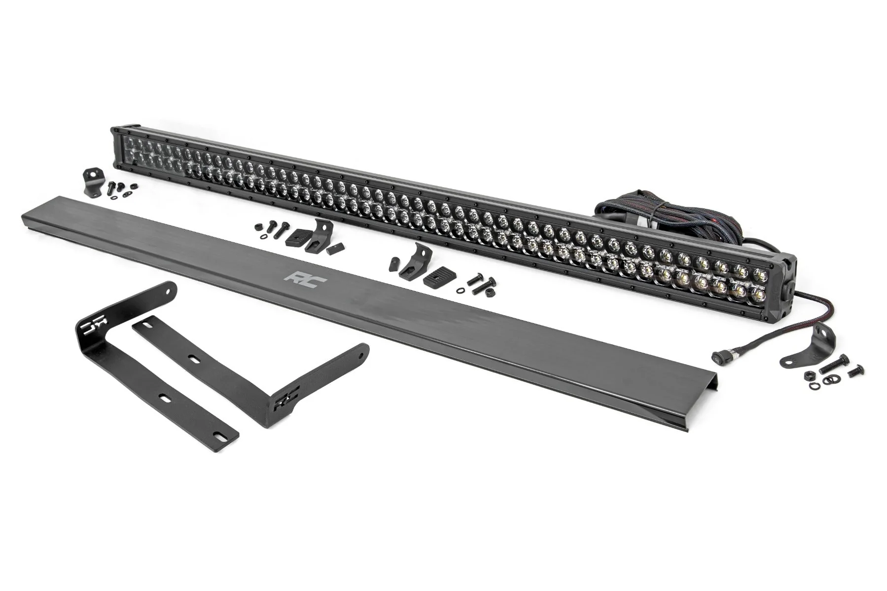 50 Inch Dual Row LED Light Kit Black Series with White DRL Front-Facing 14-22 Kubota RTV-X900/RTV-X1100 Diesel Rough Country - 98005