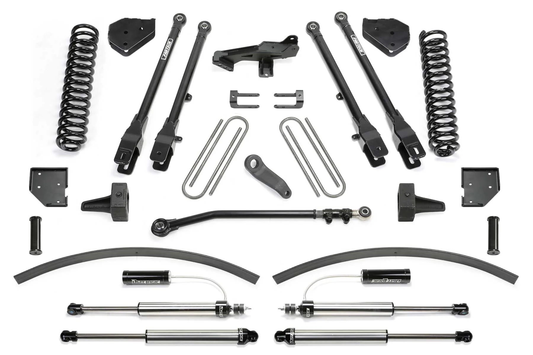 8" 4LINK SYS W/COILS & DL RESI SHKS 17-21 FORD F250/F350 4WD DIESEL. - K2298DL