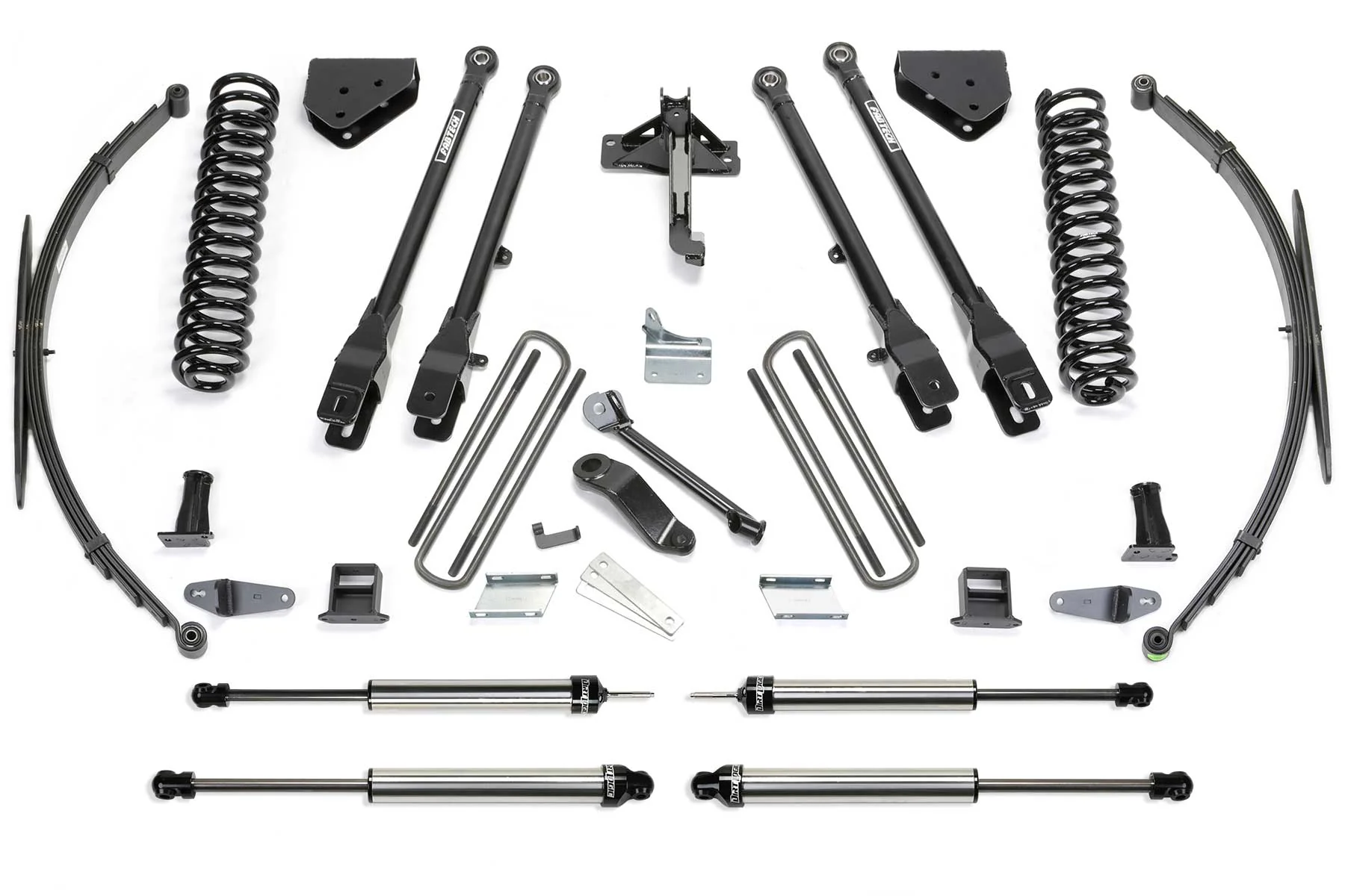 8" 4LINK SYS W/COILS & RR LF SPRNGS & DLSS SHKS 2008-16 FORD F250/350 4WD. - K2129DL