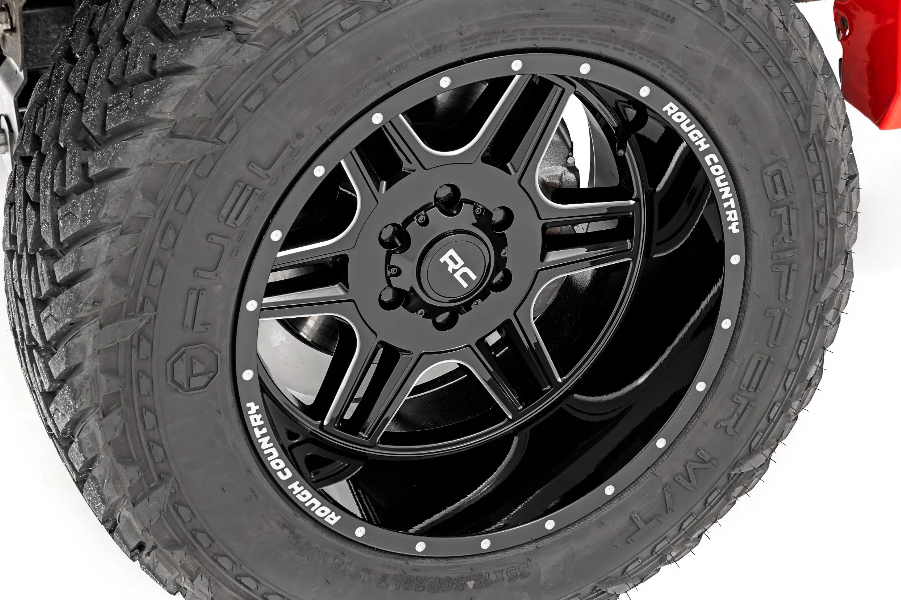 92 Series Wheel Machined One-Piece Gloss Black 20x12 6x5.5 -44mm Rough Country - 92201212 - Image 155