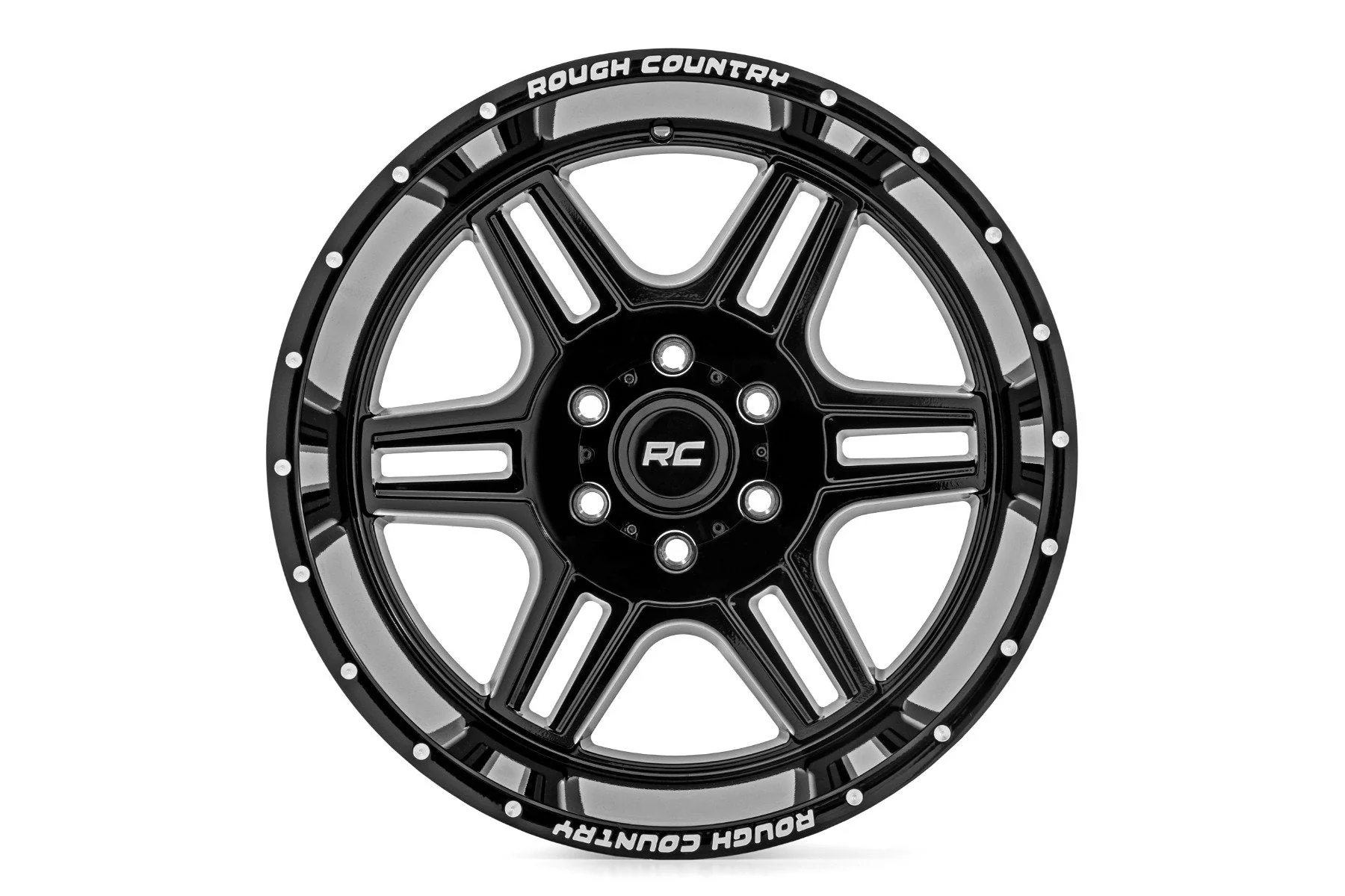 92 Series Wheel Machined One-Piece Gloss Black 20x12 6x5.5 -44mm Rough Country - 92201212 - Image 44