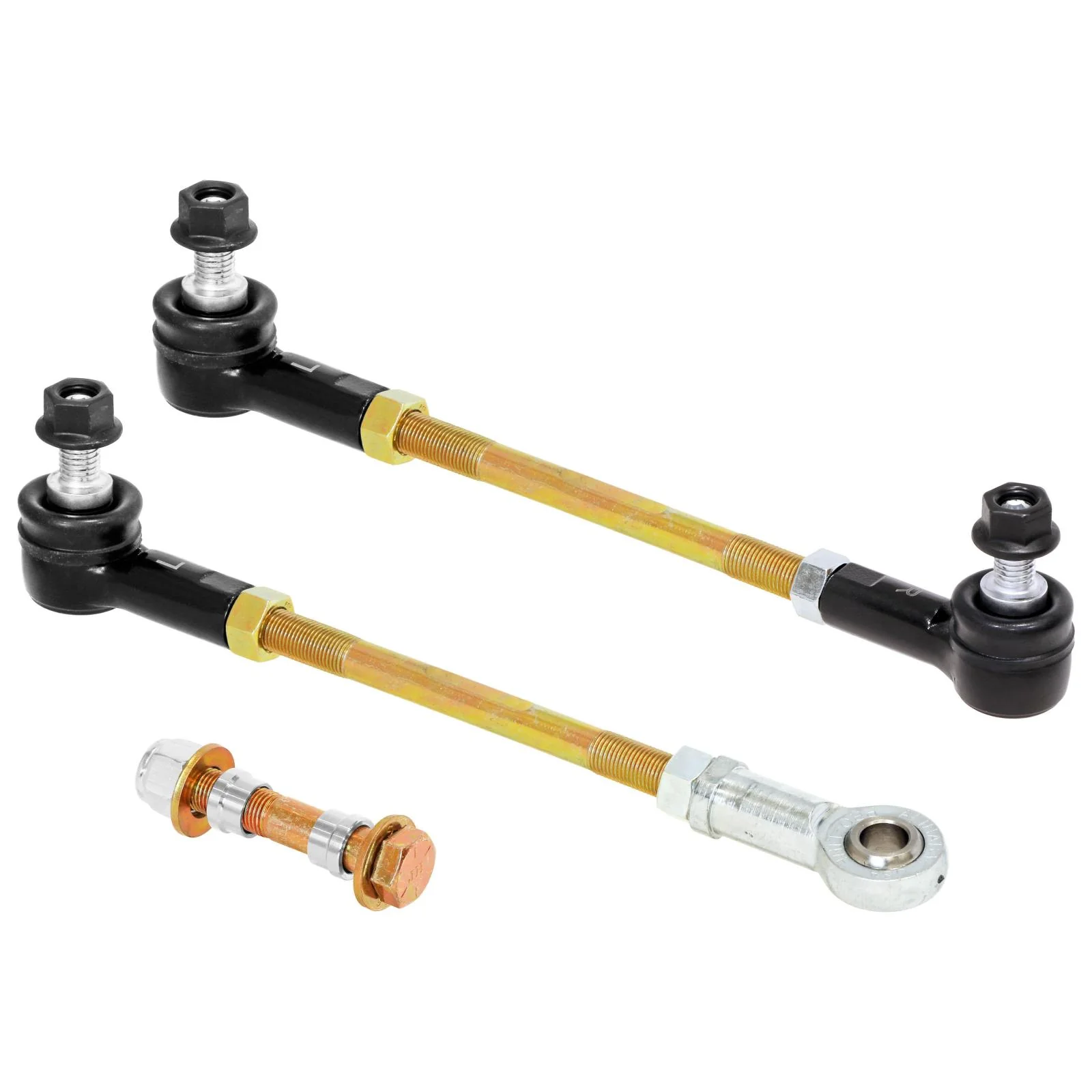 Adjustable Sway Bar End Link Kit for JL/JT Front (8 1/2 Inch Long Rods w/ Sealed Rod Ends and Jam Nuts pair) RockJock 4X4 - RJ-243100-103