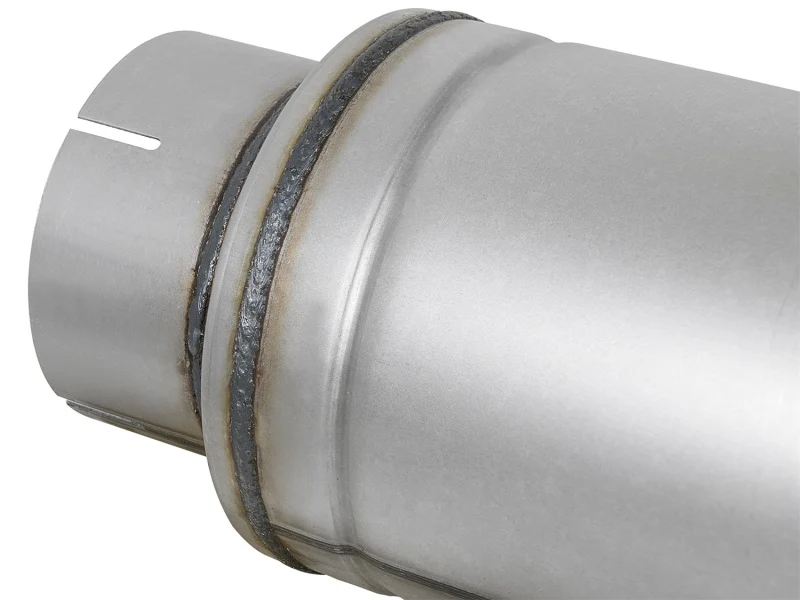 aFe ATLAS Aluminized Steel Muffler 5in Center/Center 24in L x 7in Diameter - Round Body - Image 7