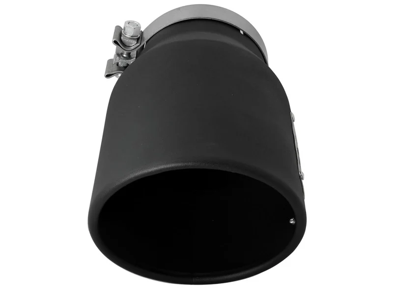 aFe MACHForce XP 5in 304 Stainless Steel Exhaust Tip 5 In x 7 Out x 12L in Bolt On Right - Black - Image 3