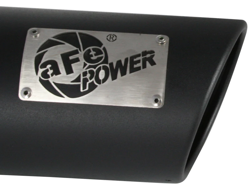 aFe Power Diesel Exhaust Tip Black- 4 in In x 5 out X 12 in Long Bolt On (Right) - Image 3