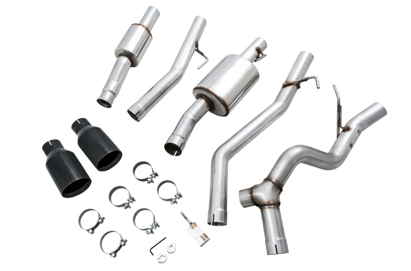 AWE Tuning 20-21 Jeep Gladiator JT 3.6L Tread Edition Cat-Back Dual Exhaust - Diamond Black Tip - Image 8