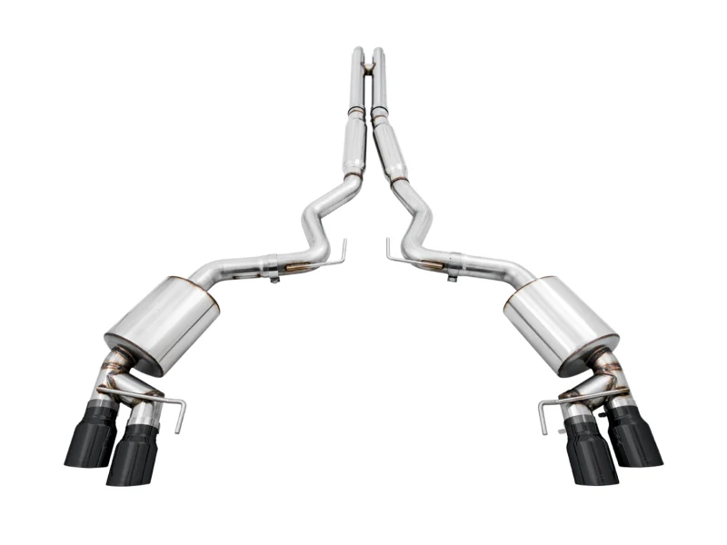 AWE Tuning 2018+ Ford Mustang GT (S550) Cat-back Exhaust - Touring Edition (Quad Diamond Black Tips) - Image 7