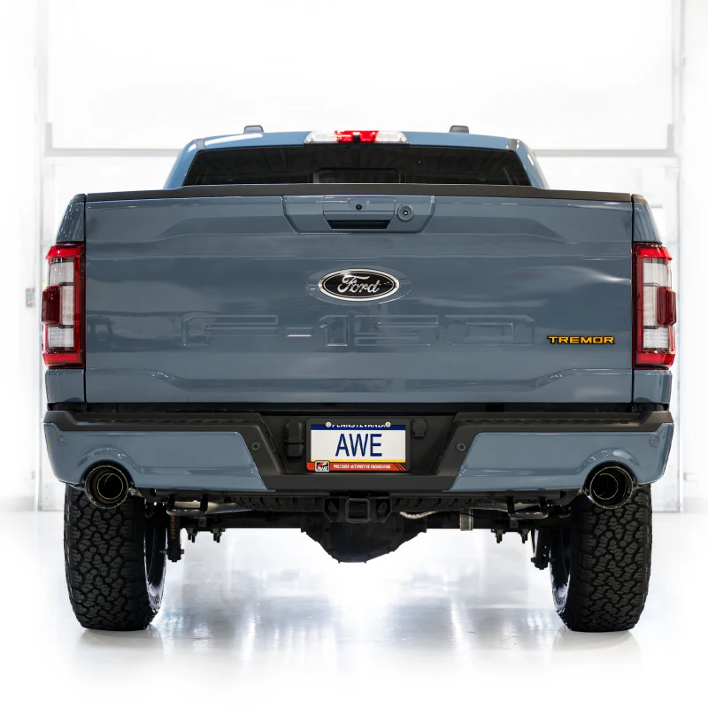 AWE Tuning 2021+ Ford F-150 Tremor (w/ Bumper Cutouts) 0FG Non-Resonated Catback -Diamond Black Tips - Image 4