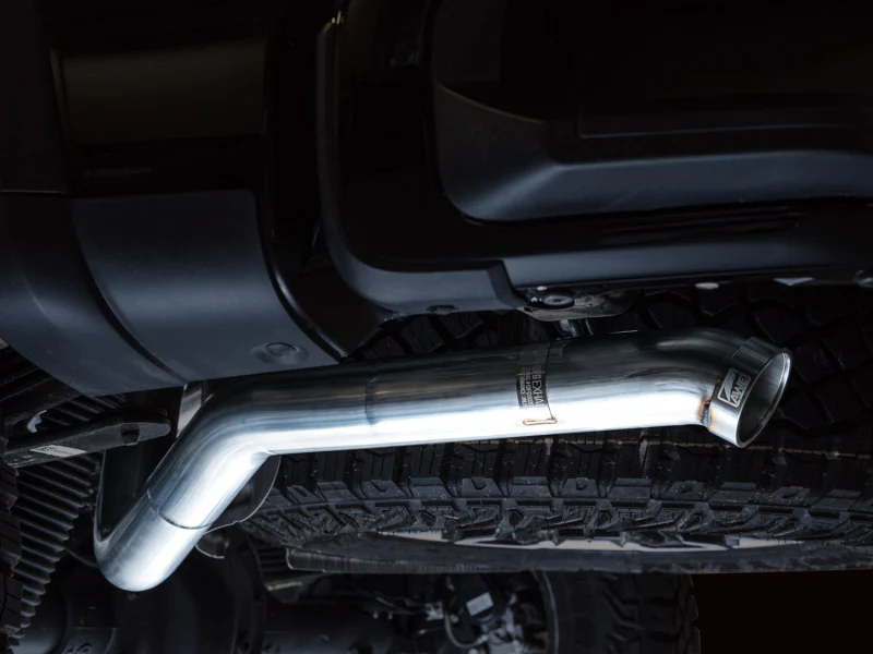 AWE Tuning 22-23 GMC Sierra 1500 AT4X 6.2L 0FG Catback Split Dual (Flat Bumper) - Bashguard(No Tips) - Image 3