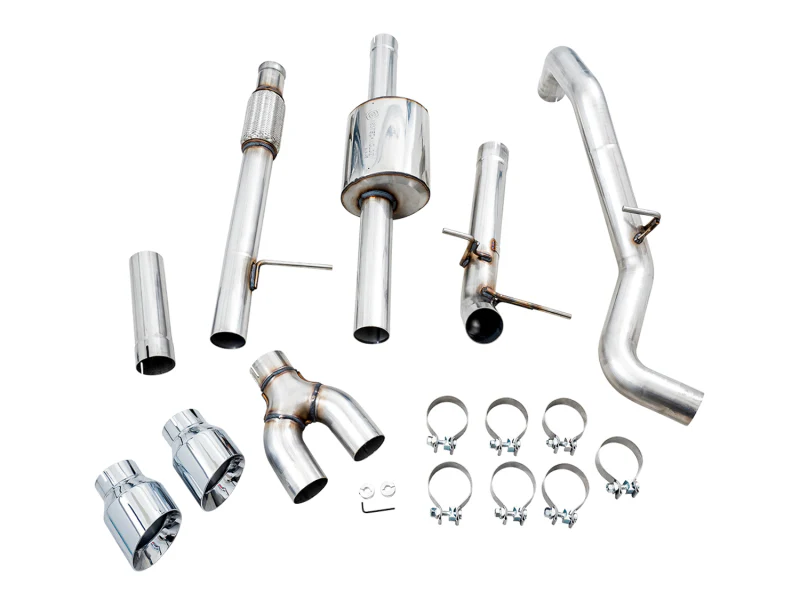 AWE Tuning 4th Gen GM 1500 5.3L 0FG Catback Dual Side Exit (Flat Bumper) - Chrome Tips - Image 10