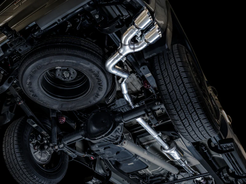 AWE Tuning 4th Gen GM 1500 5.3L 0FG Catback Dual Side Exit (Flat Bumper) - Chrome Tips - Image 5