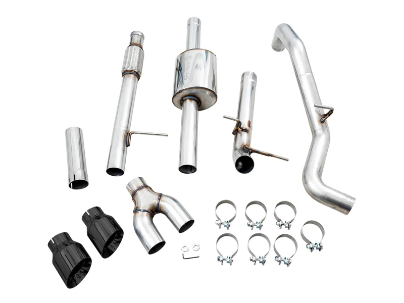 AWE Tuning 4th Gen GM 1500 5.3L 0FG Catback Dual Side Exit (Flat Bumper) - Diamond Tips - Image 3
