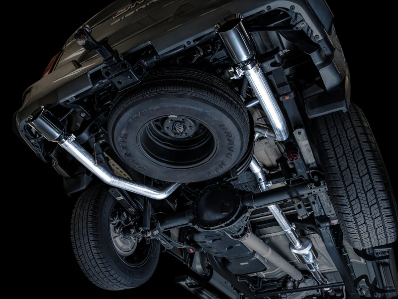 AWE Tuning 4th Gen GM 1500 5.3L 0FG Catback Split Rear Exit (Flat Bumper) - Dual Diamond Tips - Image 2