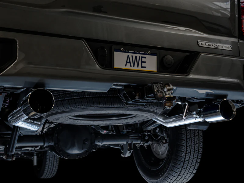 AWE Tuning 4th Gen GM 1500 5.3L 0FG Catback Split Rear Exit (Flat Bumper) - Dual Diamond Tips - Image 8