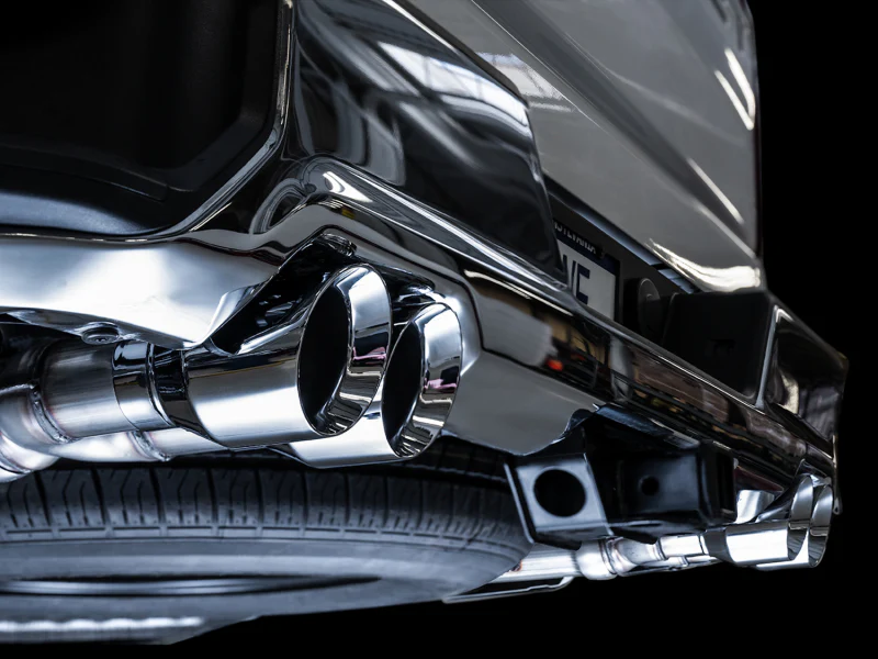 AWE Tuning 4th Gen GM 1500 5.3L 0FG Catback Split Rear Exit (w/ Bumper Cutouts) - Quad Chrome Tips - Image 2