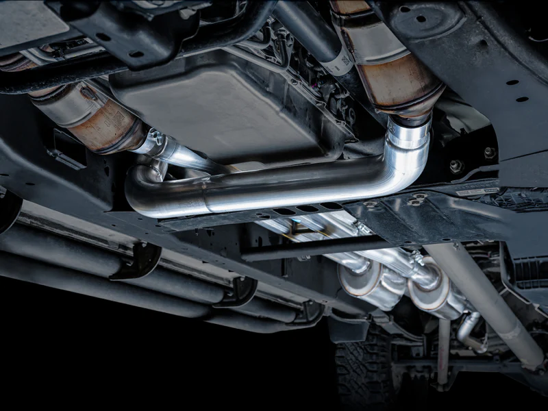 AWE Tuning 4th Gen GM 1500 6.2L 0FG Catback Split Rear Exit (w/ Bumper Cutouts) - Quad Chrome Tips - Image 2