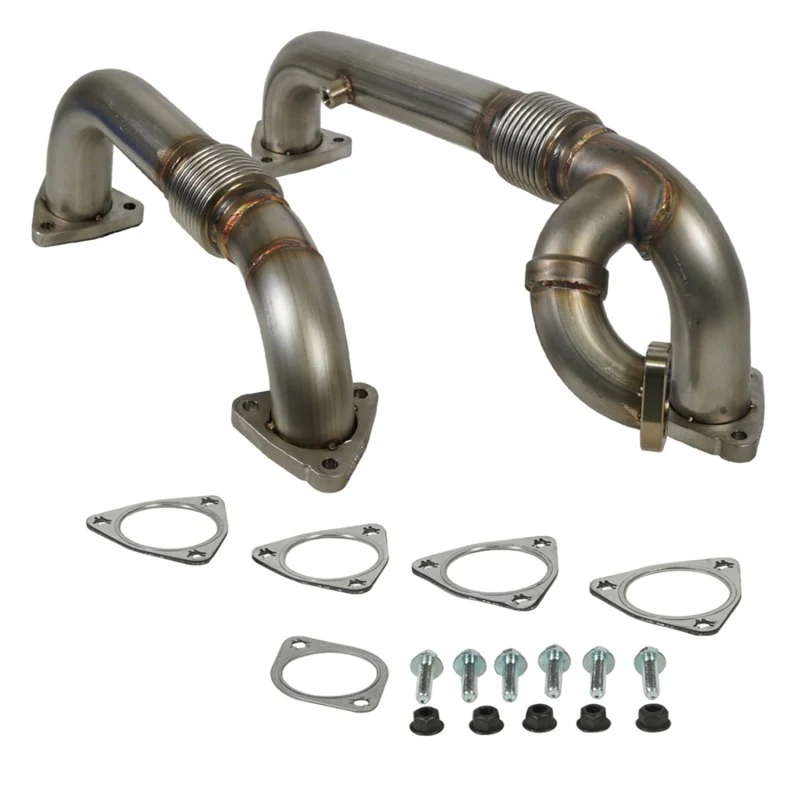 BD Diesel 08-10 Ford F-250/F-350/F-450/F-550 Powerstroke 6.4L Up Pipes Kit w/Manifold Set - Image 15