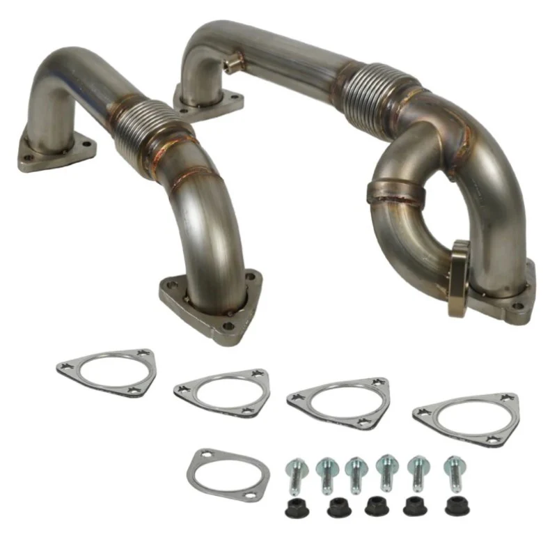 BD Diesel 08-10 Ford F-250/F-350/F-450/F-550 Powerstroke 6.4L Up Pipes Kit w/Manifold Set - Image 4