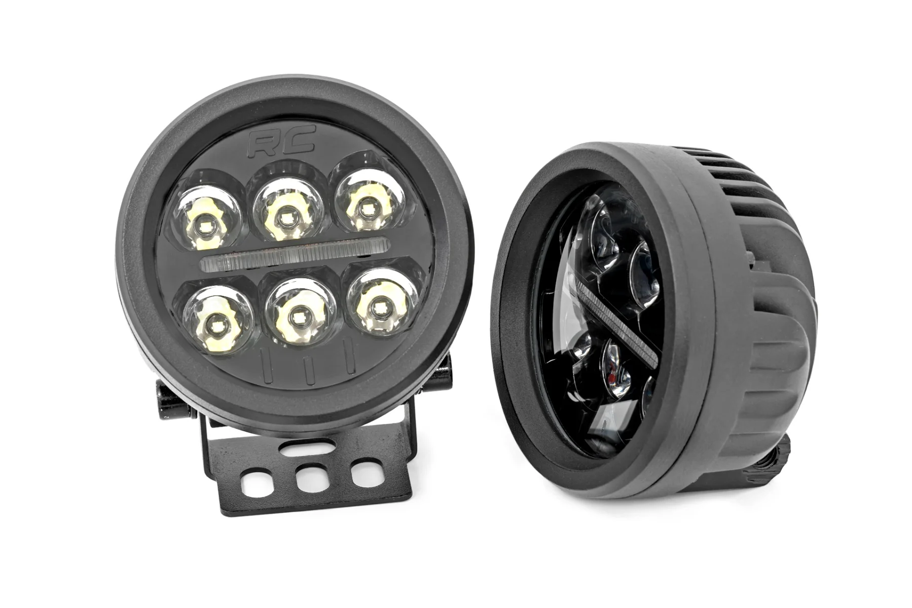Black Series Round LED Light Pair 3.5 Inch Amber DRL Rough Country - 70900 - Image 11