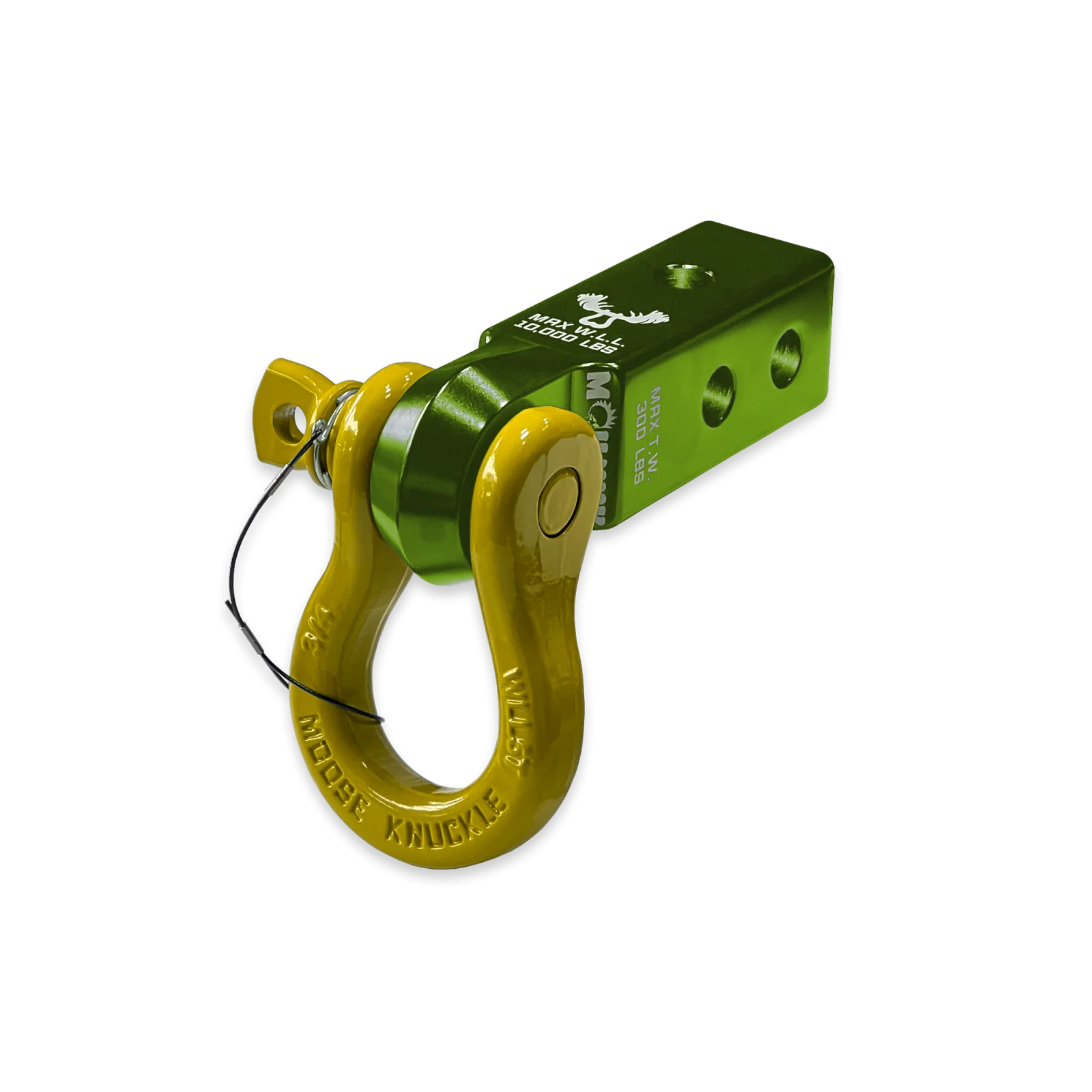 B'oh 3/4 Spin Pin Shackle and Mohawk 2.0 Receiver Combo Bean Green / Detonator Yellow Moose Knuckle Offroad - FN000037-004 - Moose Knuckle Offroad