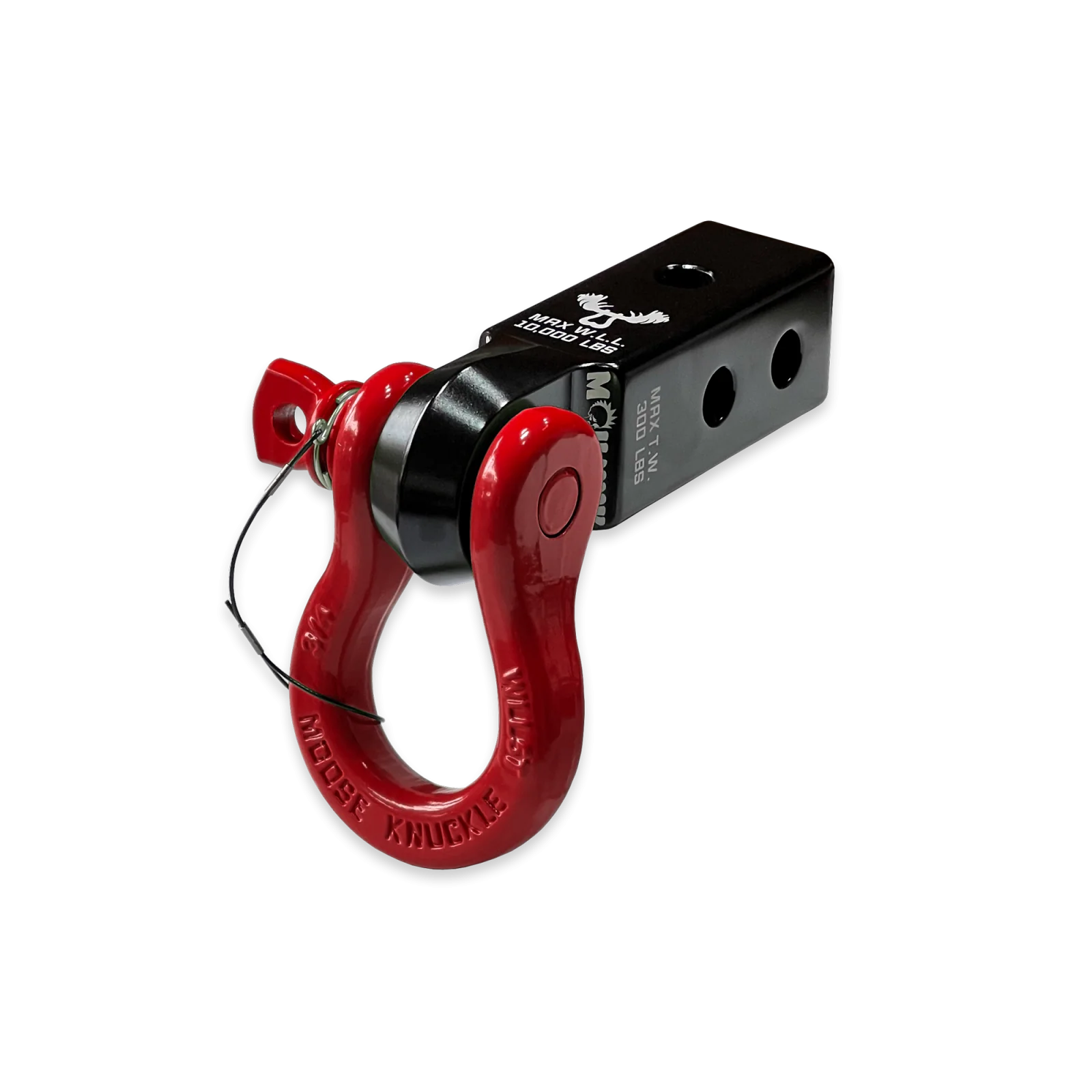 B'oh 3/4 Spin Pin Shackle and Mohawk 2.0 Receiver Combo Black Lung / Flame Red Moose Knuckle Offroad - FN000033-006 - Moose Knuckle Offroad