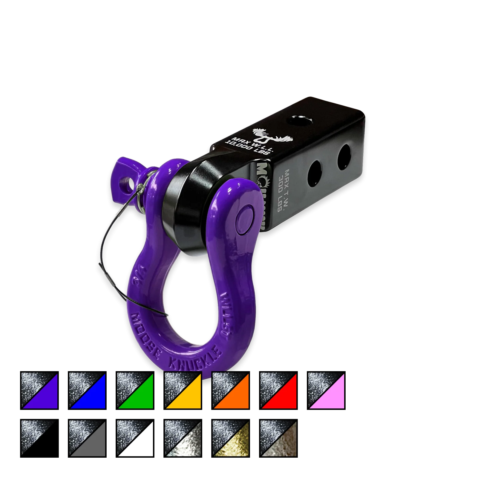 B'oh 3/4 Spin Pin Shackle and Mohawk 2.0 Receiver Combo Black Lung / Grape Escape Moose Knuckle Offroad - FN000033-001 - Moose Knuckle Offroad