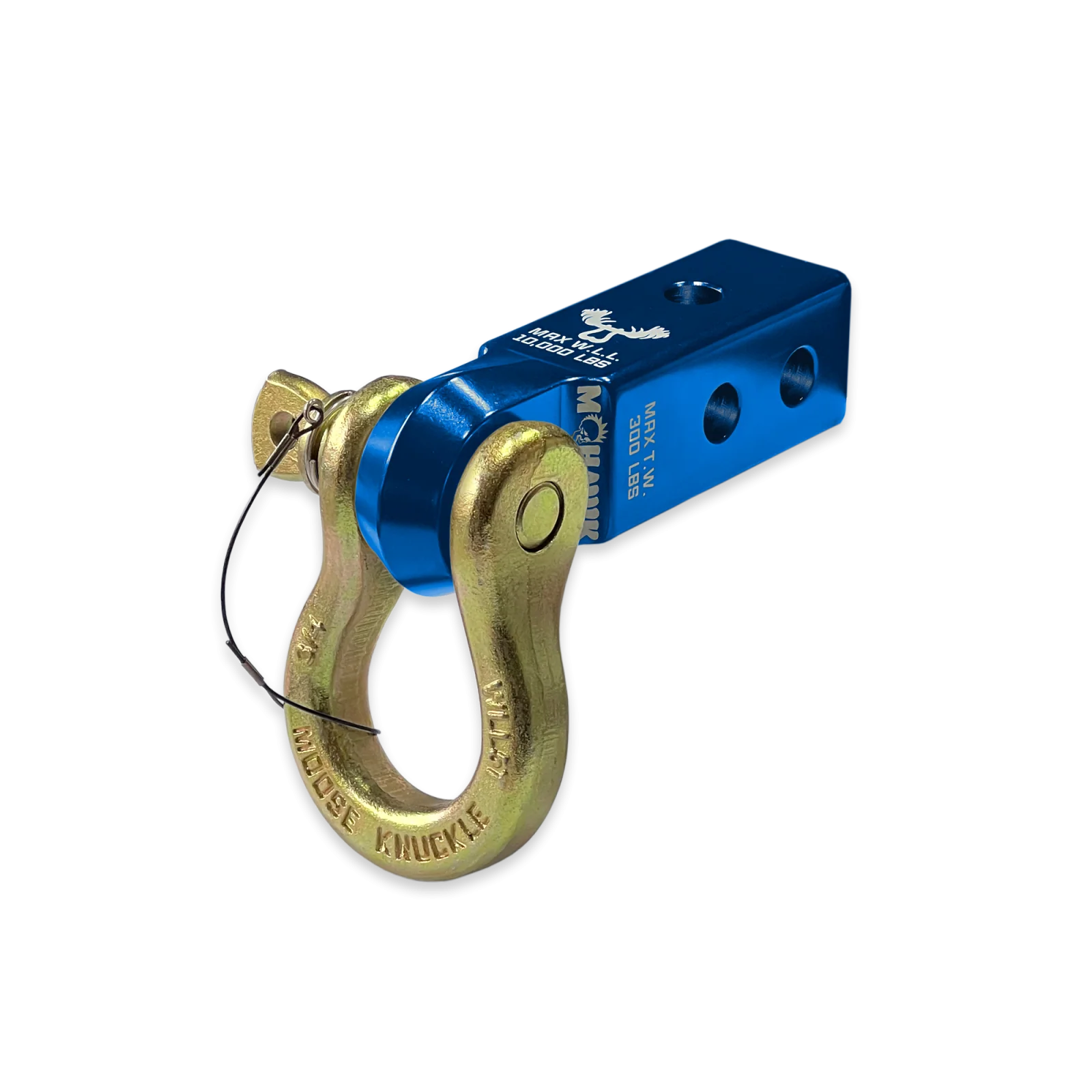 B'oh 3/4 Spin Pin Shackle and Mohawk 2.0 Receiver Combo Blue Pill / Brass Knuckle Moose Knuckle Offroad - FN000036-013 - Moose Knuckle Offroad