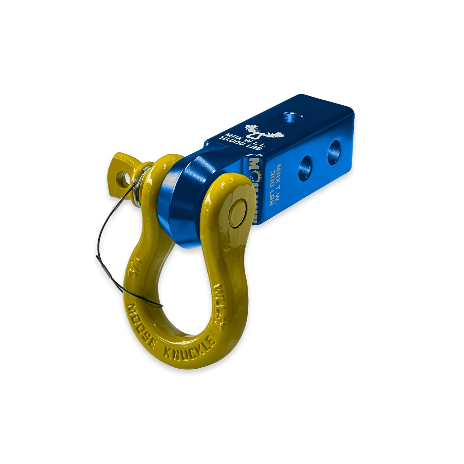 B'oh 3/4 Spin Pin Shackle and Mohawk 2.0 Receiver Combo Blue Pill / Detonator Yellow Moose Knuckle Offroad - FN000036-004 - Moose Knuckle Offroad