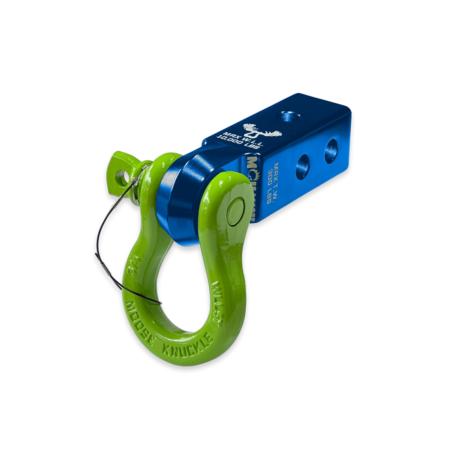 B'oh 3/4 Spin Pin Shackle and Mohawk 2.0 Receiver Combo Blue Pill / Sublime Green Moose Knuckle Offroad - FN000036-003 - Moose Knuckle Offroad