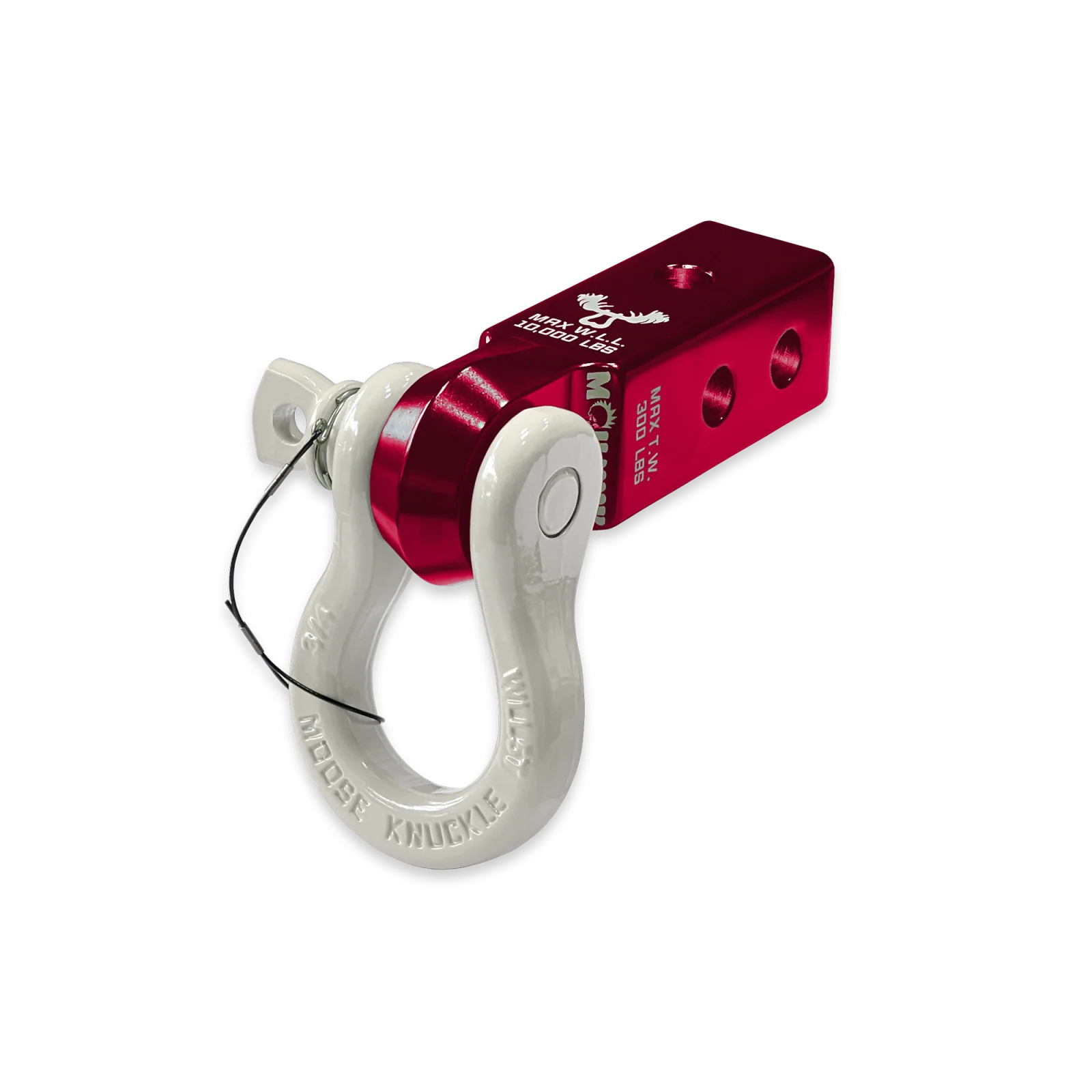 B'oh 3/4 Spin Pin Shackle and Mohawk 2.0 Receiver Combo Red Rum / Pure White Moose Knuckle Offroad - FN000035-011 - Moose Knuckle Offroad