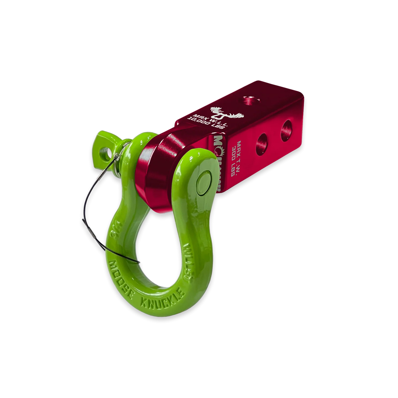 B'oh 3/4 Spin Pin Shackle and Mohawk 2.0 Receiver Combo Red Rum / Sublime Green Moose Knuckle Offroad - FN000035-003 - Moose Knuckle Offroad