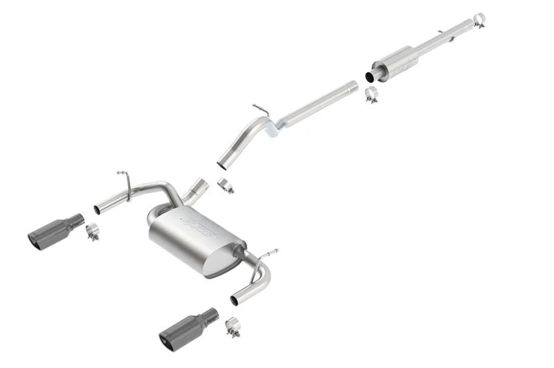 Borla 12-16 Jeep Wrangler 3.6L AT/MT 4DR 4WD S SQ RL AC SR 2.5in 2in TIP 3.5inx3.28in Black Chrome - Image 2