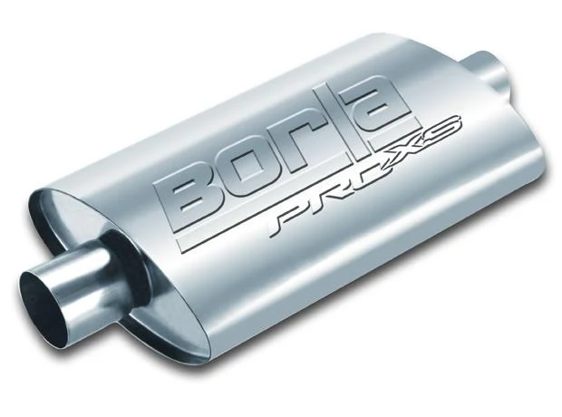 Borla Universal Center/Dual Oval 2.5in In/Dual 2.5in Out 19in x 4in x 9.5in Notched PRO-XS Muffler - Image 2