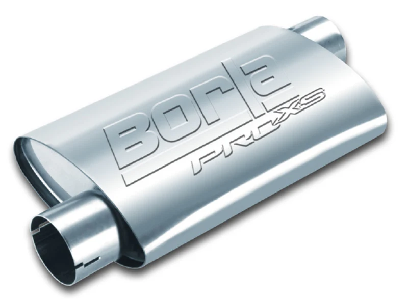 Borla Universal Pro-XS Muffler Oval 3in Inlet/Outlet Offset/Offset Notched Muffler - Image 2