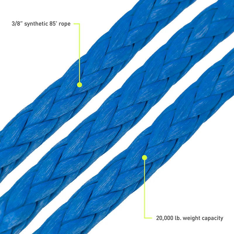 Borne Off-Road 10K Winch - Blue Synthetic Rope - Image 3